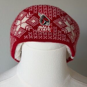 47 Brand Ball State Red and White Patterned Headband